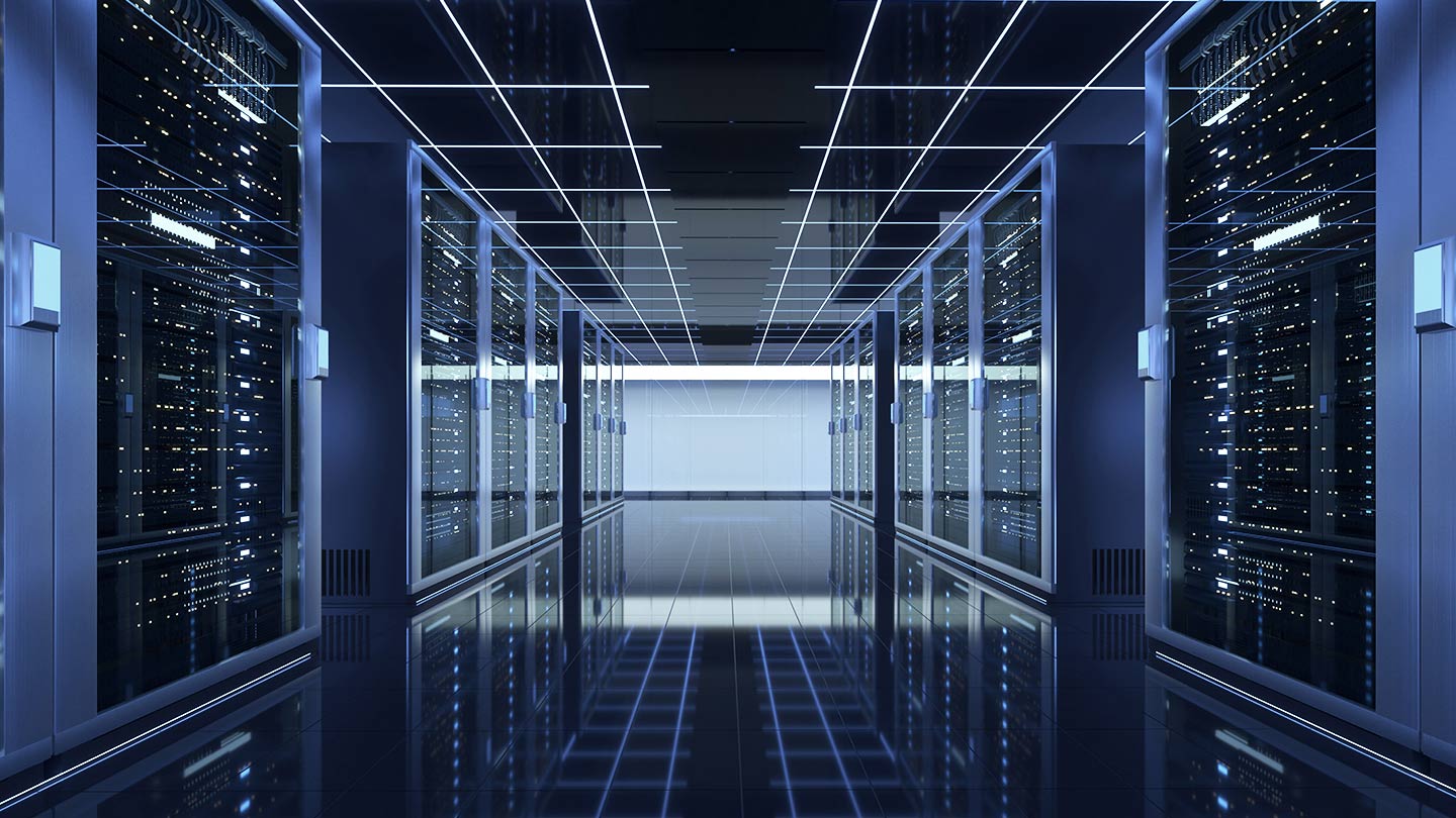 inside a data center banner