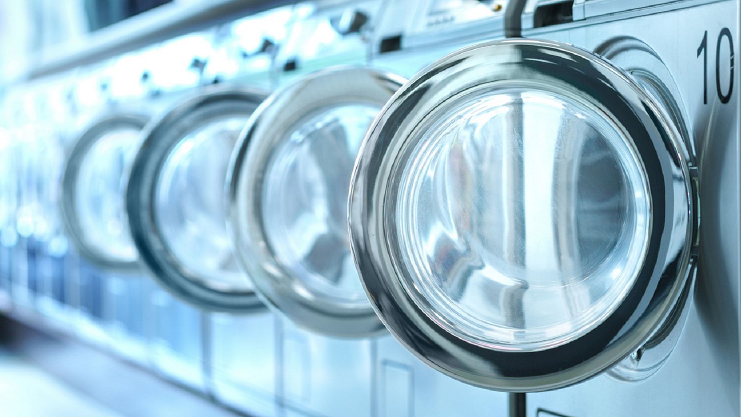 Washing machines in a public laundromat