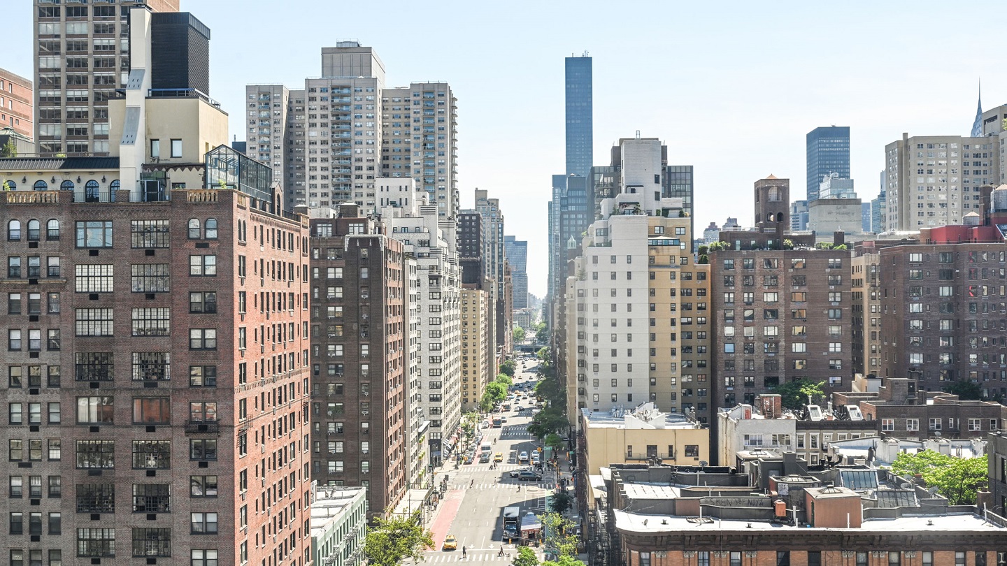 Elevated view in Manhattan, New York City