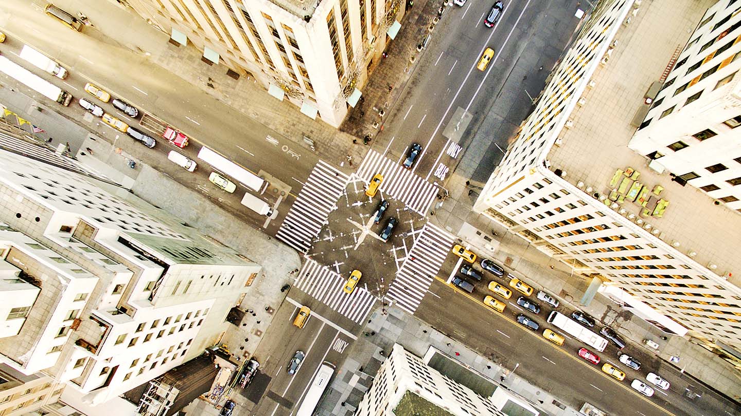 Aerial view of fifth avenue,New York